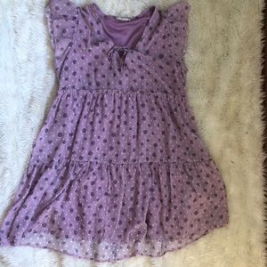 Purple dot fully lined dress size large